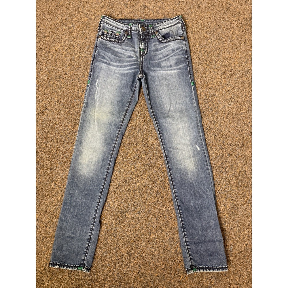 True Religion ROCCO Super T Boy's Skinny Jeans Size 14 Thick Stitch